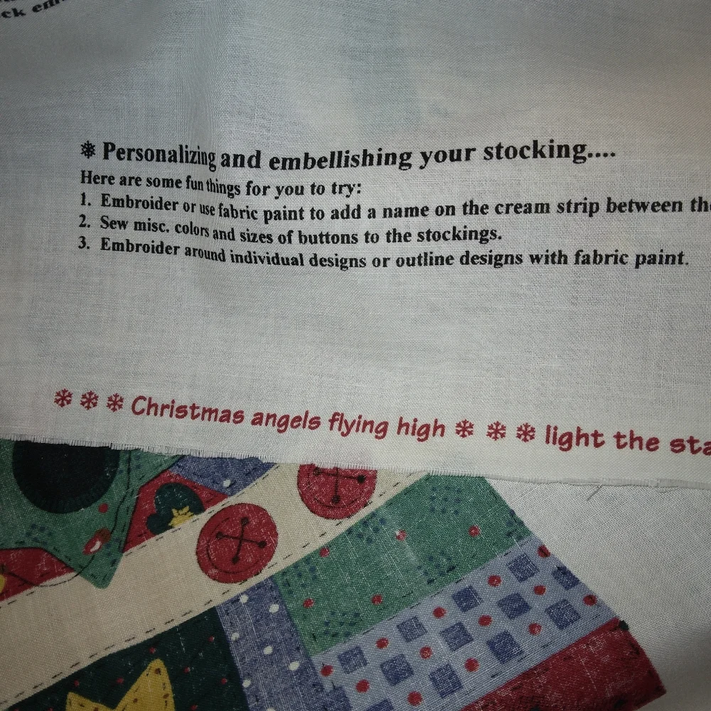 FABRIC Starlight Angels by Leslie Beck, Makes 2 stockings, angels and sa…